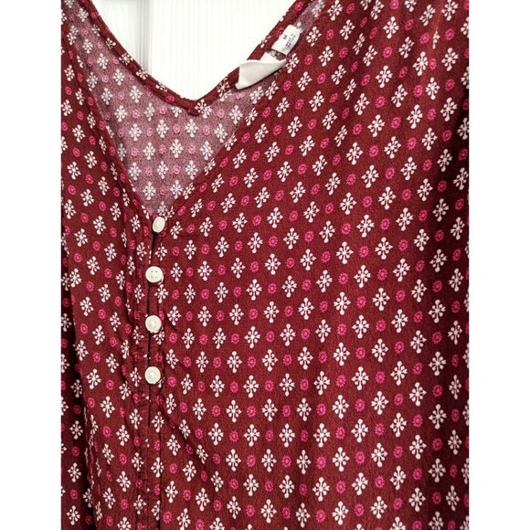 GAP Maternity Flowy Tank -- Medium, maroon print - Picture 2 of 3